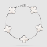 Garden Full Of Lucky Flowers Bracelet - 925 Sterling Silver - Platinum