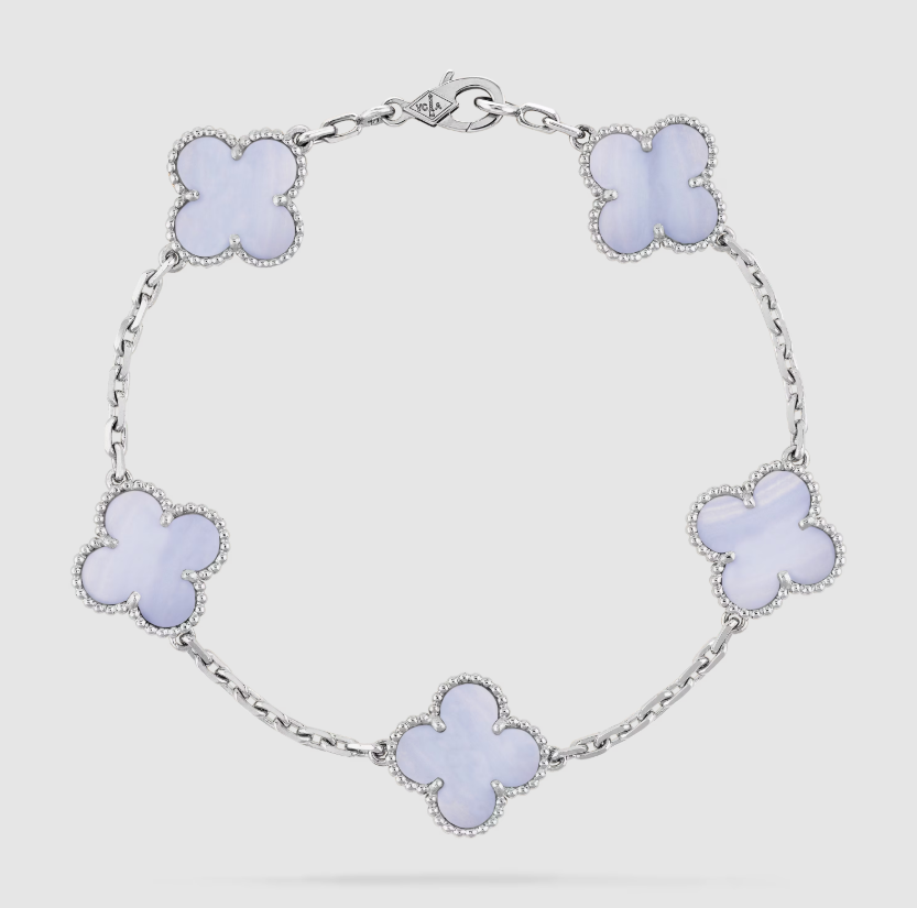 Garden Full Of Lucky Flowers Bracelet - 925 Sterling Silver - Platinum