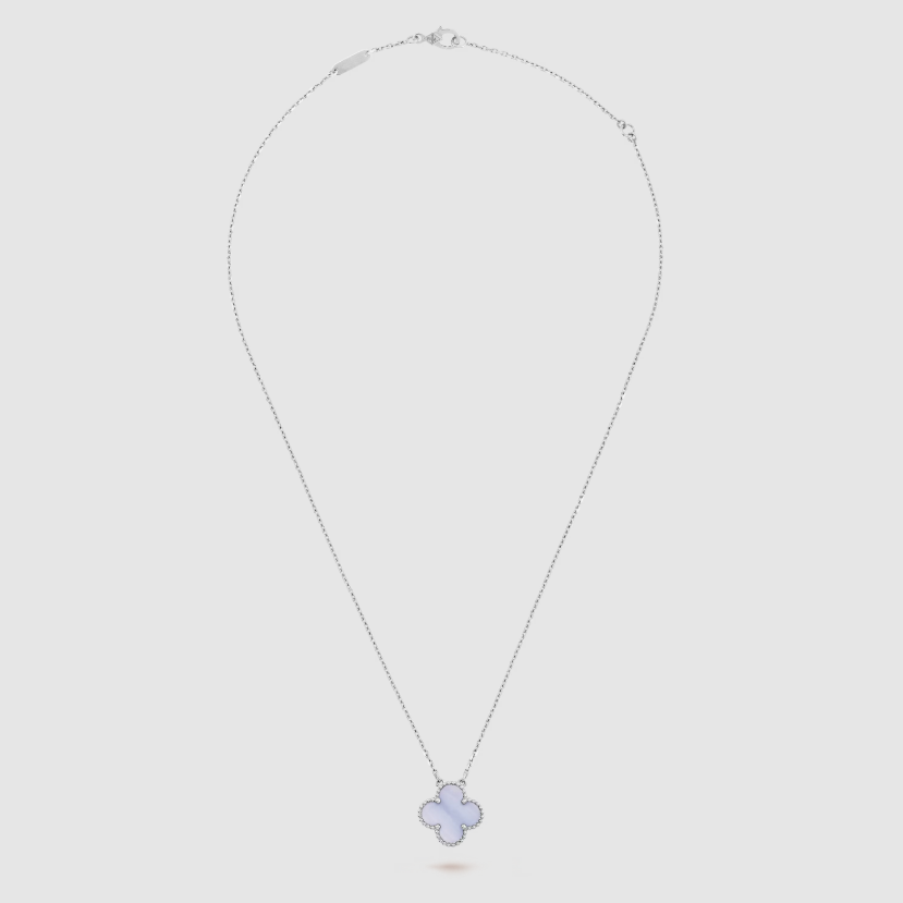 Lucky Flower Silver Necklace - 925 Sterling Silver - Platinum