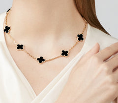 Garden Full Of Lucky Flowers Necklace - 925 Sterling Silver - 18k gold plated