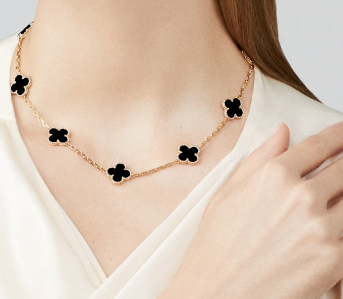 Garden Full Of Lucky Flowers Necklace - 925 Sterling Silver - 18k gold plated