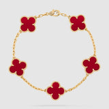 Garden Full Of Lucky Flowers Bracelet - 925 Sterling Silver - 18k gold plated