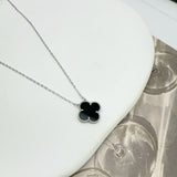 Lucky Flower Silver Necklace - 925 Sterling Silver - Platinum