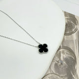 Lucky Flower Silver Necklace - 925 Sterling Silver - Platinum