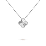 Lucky Flower Silver Necklace - 925 Sterling Silver - Platinum