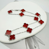 Garden Full Of Lucky Flowers - 925 Sterling Silver - Platinum