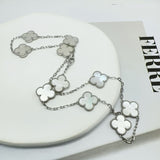 Garden Full Of Lucky Flowers - 925 Sterling Silver - Platinum