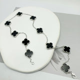 Garden Full Of Lucky Flowers - 925 Sterling Silver - Platinum