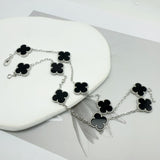 Garden Full Of Lucky Flowers - 925 Sterling Silver - Platinum